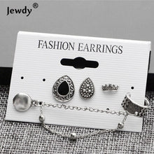 Load image into Gallery viewer, Boho Silver Crystal Earrings
