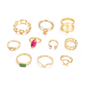 New Gold Color Ring Sets